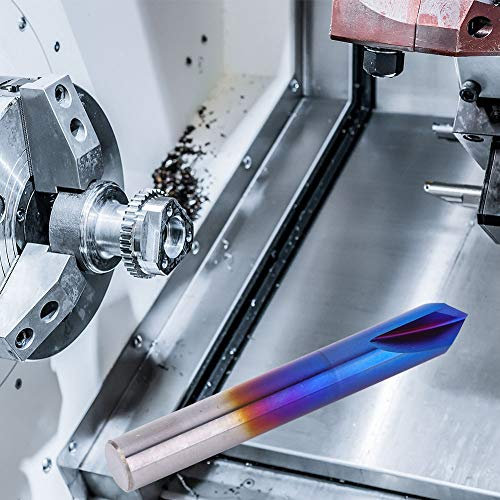 Fraise en Bout de Chanfrein à 2 Cannelures en Acier au Tungstène à 90 Degrés, Adaptée aux Machines-outils, Fraiseuses avec Chanfreinage et ébavurage de Pièces Difficiles à (8 * 60L)