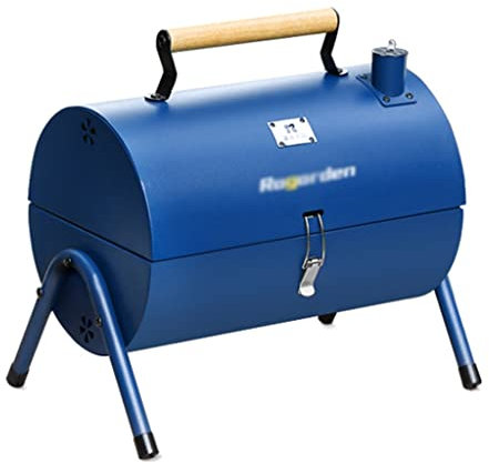 Barbecue Portable en Forme de tonneau avec Couvercle pour Jardin extérieur, Camping, Pique-Nique, Mini-poêle Pliable pour Barbecue