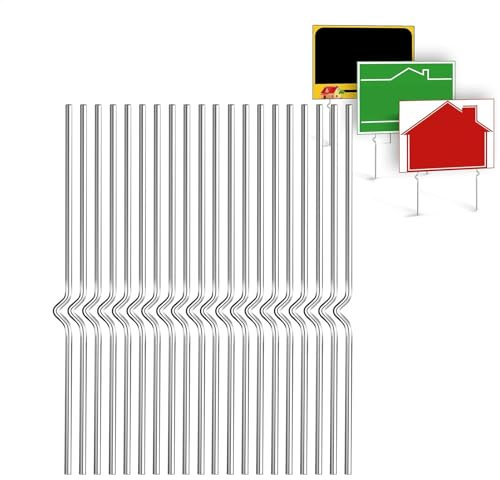 Hochleistungs-Rasenschildpfahl aus Metall, Metallpfähle für Gartenschilder - Yard Signs Edelstahl 20 Stück Yard Stake | Metallpfähle, wasserdicht und winddicht, sichere Beschilderung für geschäftliche