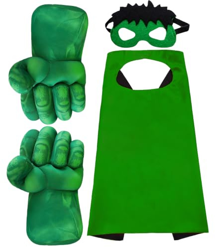 JEEK Superheld Hände Fäuste Kinder Riesen Fäuste Handschuhe Spielzeug Smash Boxhandschuhe Spielzeug Geschenke Weiche Plüsch Handschuhe für Kinder Jungen Mädchen (grün B)