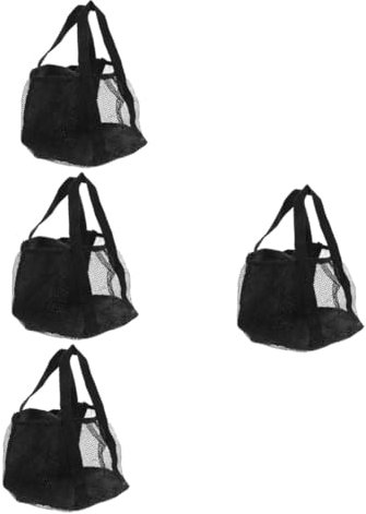 Supvox 4 Stück Bowling-Einkaufstasche Bowlingtasche Mit Griffdesign Sporttasche Im Mesh-Design Bälle Tasche Balltasche Sportball -Tasche Tragetaschen-Organizer Black Gittergewebe