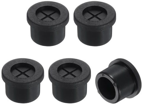 QUARKZMAN 5Pcs Pasacables de Goma para Escritorio, (14mm) Pasacables de Goma Flexibles para Escritorio de Computadora de Oficina, Organizador de Cables, Negro