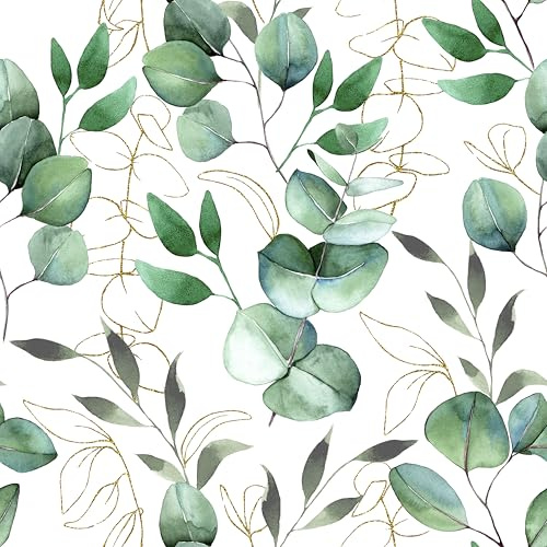myforHD Papier Peint Autocollant, Fleuri, Feuilles, 44cmX300cm, Auto-adhésif, Imperméable, DéCoratif, Pour Meuble Decoratif Salon Salle De Bain Chambre Armoire Porte Murale