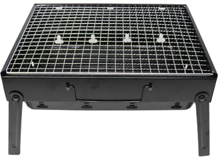 Ensemble complet de barbecue à charbon de bois portable avec bac à cendres, briquettes de coco, allume-feu, couverts jetables et accessoires – Ensemble tout-en-un pour jardin, balcon, camping