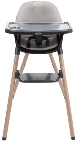 Graco Presti 3-in-1-Hochstuhl (6 Monate bis ca. 27,3 kg/6 Jahre), leicht mit 4,75 kg, kompakt zusammenklappbar, leicht tragbar, 3 verschiedene Modi für Langlebigkeit, Steeple Grey Fashion