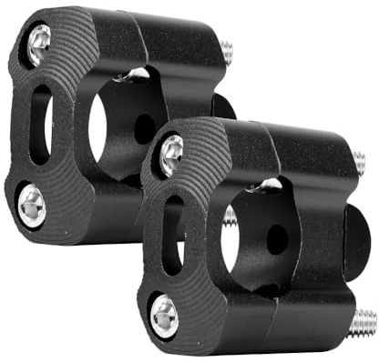 Motorcycle Handlebar Risers Handlebar Risers Adapter 22mm 28mm for 7/8 Motorbike Motorcycle Handlebar Clamp 1 Pair Off Road Motorcycle Bar Clamps Handlebar Risers Clamp(Black)