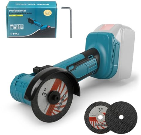 Mini amoladora angular compacta sin escobillas para batería Makita de 18 V/21 V (solo herramienta), herramienta de molienda inalámbrica de 19000 RPM con discos de 2 x 3 pulgadas, ideal para cortar y
