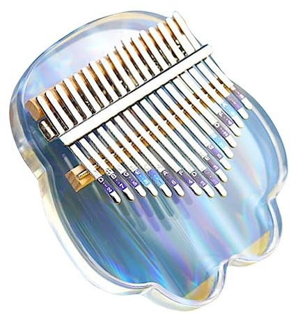 BESPORTBLE Tasten Mini Kalimba Daumenklavier Transparentes Acryl Fingerpiano Tragbares Musikinstrument mit Tasche für Anfänger Reise Büro Dekoration