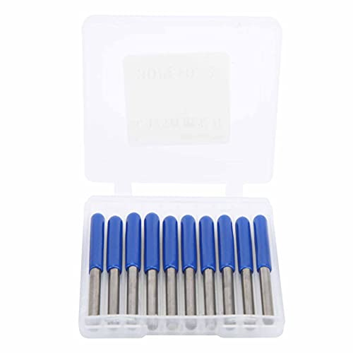 Juego de 10 brocas de enrutador de 3,175 mm, fresa de acero de tungsteno para tallado y grabado en madera, ángulo de 30° de alta precisión con flauta de viruta grande, duradera y (30 * 0,2)