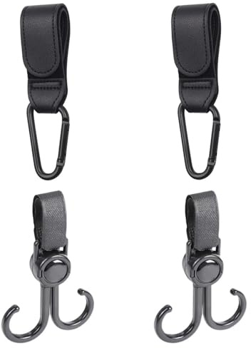 4 Ganchos Para Cochecito, Clip Para Cochecito De Transporte Firme Y Resistente Hecho De Cuero Pu, Adecuado Para La Suspensión De La Mochila Del Cochecito.