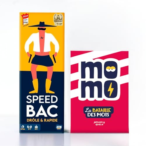 ATM Gaming Lot Speedbac + Momo - Jeu de société Famille et Amis - Grand Prix du Jouet 2024 - à partir de 8 Ans - 2 à 8 Joueurs