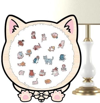 Puzzles Animaux | 135 Pièces Chat avec Cadre Et Plateau d'Assemblage - Puzzles Encadrés Chat pour | pour Garçon Fille Adulte Aîné Décoration Maison Maternelle Activité