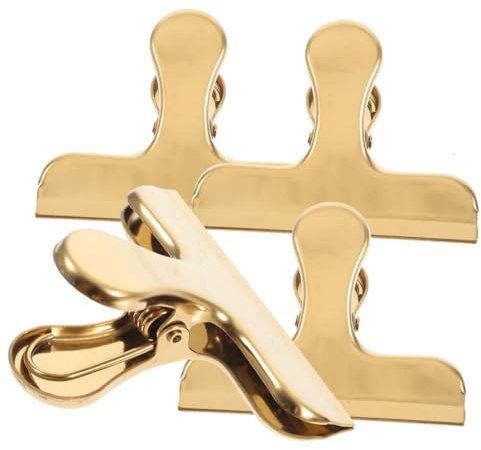 Zerodeko Lot de 4 Pinces à Paquet en Acier Inoxydable Clips de Fermeture pour Sachets Alimentaires, Étanchéité et Conservation Fraîcheur, Usage Quotidien pour Snacks et Paquet Plastiques