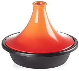 Le Creuset Gusseisen-Tagine, Rund, Ø 31 cm, Für alle Herdarten, Induktion und Backofen geeignet, Ofenrot 25138310900422