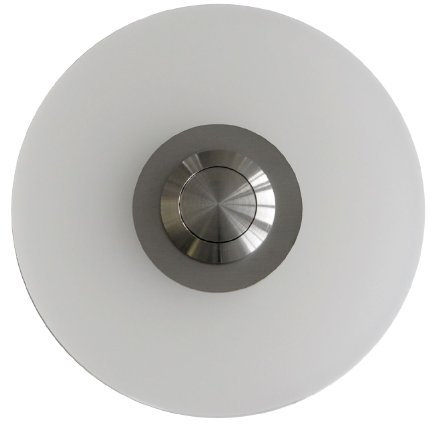 Edelstahl Türglocke Klingel-Schild mit Acryl-Glas weiß Max Knobloch Klingelelement DK4110-SNO rund