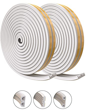 Nematek - Dichtungsband selbstklebend wasserdicht - Türdichtung weiß E-Profil schnell montiert - Gummidichtung als idealer Zugstopper - Tür Dichtung selbstklebend (weiß - E-Profil 2-3,5 mm)