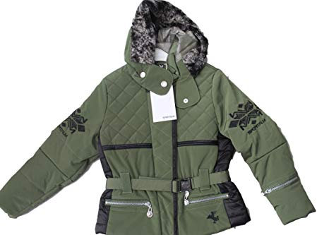 Sportalm Kitzbühel Kinder Kids Mädchen Ski Jacke OSO SP Größe 128 Grün Schwarz