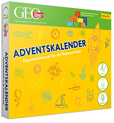 FRANZIS 67070 - GEOlino Adventskalender Naturwissenschaften (Physik, Chemie & Biologie), Experimentierspaß für die Weihnachtszeit, für Kinder ab 8 Jahren
