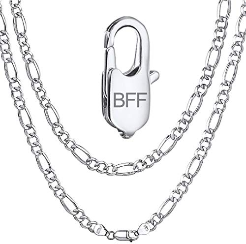 ChainsHouse 925 Sterling Silber Figarokette in 5mm breit mit Geschenkebox Partnerkette für Damen und Herren