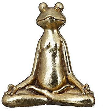 Casablanca - Skulptur, Figur - Frosch - Yoga - Magnesia - antikfinish - goldfarben - 34x31x16cm