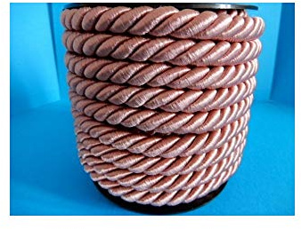 PIZZITALIANI Passamaneria decorativa - Cordone Intrecciato 10mm x 10m, ROSA ANTICO – Corda Decorativa flessibile, Cordoncino per decorazioni e Artigianato, Made in Italy