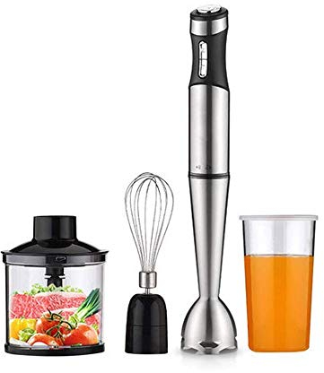 XIXIDIAN Blender Mano Multiuso, Blender Stick de 400W, Mango, con batidor, Picador/Grinder Tazón y Cuba de precipitados/Copa de Medición