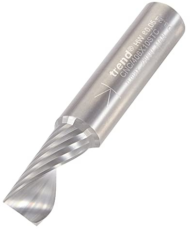 Trend CNC O Flute Spiral Up-Cut Router Cutter, 10mm Shank, 10mm x 22mm | Ideal For Clean Up-Cutting In CNC Routers, With Solid Tungsten Carbide And 10mm Shank For Accurate Cutting, CNC/406X10STC