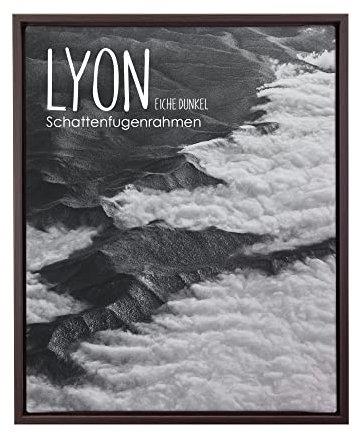 BIRAPA Lyon Keilrahmen für Canvas 80x110 cm in Eiche Dunkel, Rahmen für Leinwände, Leerrahmen für Leinwand, Schattenfugenrahmen für Keilrahmen, Leinwand Rahmen
