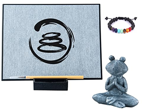 Buddha Zen Board Zen Meditation Board Inkless Drawing Board Ideal Buddha Frog Sculpture Relaxation Gifts for Women Or Men Cool Japanese Gifts