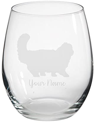 Personalised Persian Cat Engraved Stemless Tumbler Glass, Gift for Women, Gift for Men, Cat Gift