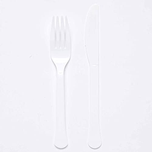 Amscan 9915411-217 - White Eco-Friendly Re-usable Dishwasher Safe Mixed Cutlery - 24 Pack