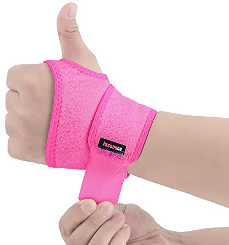 Handgelenk Bandagen, Kompressionsbandage zur Schmerzlinderung, Handgelenkstütze für Sport, Fitness, Kraftsport und Alltag, Wrist Wrap für Damen und Herren, Passend für Links und Rechts Hand (Rosarot)
