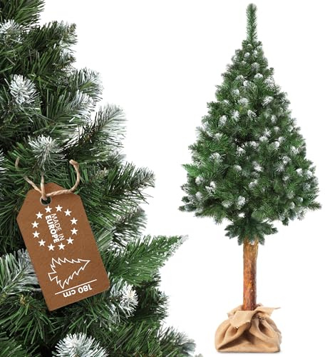 KADAX Árbol de Navidad, árbol de Navidad en un soporte artificial, árbol de Navidad de película de PVC, abeto artificial con tronco estable, abeto artificial con pie, decoración navideña