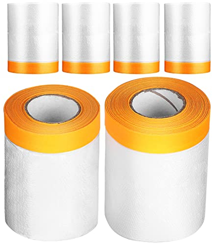 Ciieeo 6 Maskier-Abdeckfolien Vorgeklebte Maskierfolie Lackier-Tropffolie Vormaskierfolie Zum Lackieren Lack-Abdeckfolie