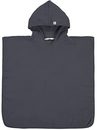 my-mosaik Lässig Musselin Badeponcho 100% Baumwolle personalisiert mit Namen/inklusive Bestickung (Navy)