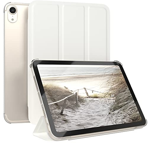 EAZY CASE - Schutzhülle für iPad Mini 6. Generation 2021 Hülle 8.3 Zoll Smart Cover Tablet Case Smartcase zum Aufstellen Klapphülle mit Standfunktion Sleep Wake Up Funktion Tasche Kunstleder Etui Weiß