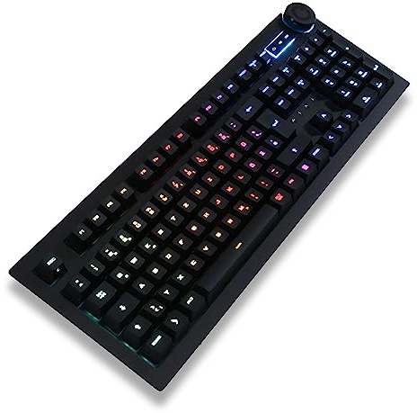 Das Keyboard 5QS Tastiera Meccanica Layout Scandinavia - 105 Tasti, Retroilluminata Programmabile RGB, Full Anit-Ghosting, Gamma Zulu Switches, Copertura in Alluminio, Poggia Palmo (DKPK5QSP0GZS0NOX)