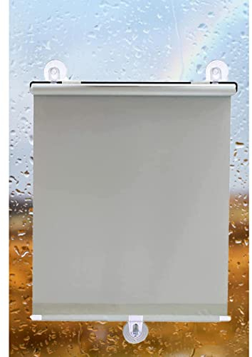 Saugnapf-Fensterrollos,Schnurloses Verdunkelungsrollo,Keine Bohrung Temporäre Jalousien,Tragbarer versenkbarer Verdunkelungsvorhang,Sonnenschutz Isolierung Beschattung ,Grey-W68cm*L125cm(W27in*L49in)