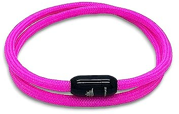 arana's - Pulsera nautica mujer - Pulsera para hombre de cuerda nylon hecha a mano - Cierre magnetico - Pulsera paracord - Pulsera surfista - Pulseras verano - Brazalete unisex (19cm, Fucsia)