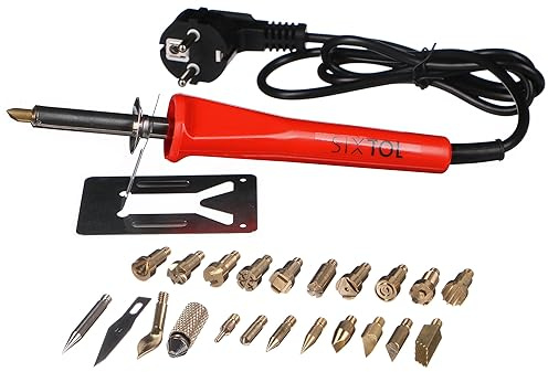 Kreativ Lötkolben Set HOME CREATIVE, 220 V, 30 W | 21 Lötspitzen | Kreative Holzverbrennung