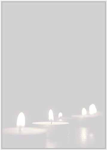Briefpapier Trauer DIN A4 - Trauerbrief und Kondolenz-Papier 20 Blatt - Motiv Nr. 006 | 120g/m²