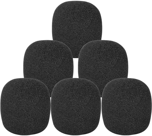 Windscreen for SM57, 6Pack Microphone Pop Filter Compatible with Shure SM57, Mic Foam Replacement Cover for Shure SM57, for Noise Reduction By ChromLives, Black
