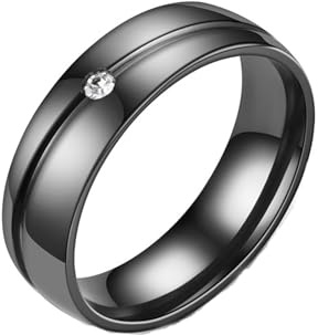 MAGIIE 8mm TITANIUM Ringe für Herren Keltische Drachen Ringe Eheringe Herren Schwarz Cubic Zirkonia Ring Partnerringe Freundschaftsringe,Größe 60 bis 70… (Schwarz Zirkon, 60)