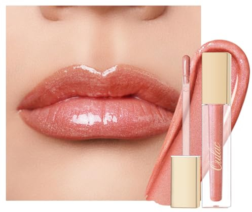 Oulac Lipgloss Glänzend - Flüssiger Lippenstift 3D Glanz Finish Feuchtigkeit Lipgloss Durchsichtig Glitzer mit Rosendamascena Blütenextrakt, Lippenpflege für Trockene Lippen, 4.5ml, Flash! (C18)