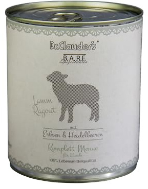 Dr. Clauder's Nassfutter für Hunde | Barffutter | 6 x 800 g | verschiedene Geschmacksrichtungen | (6 x 800 g, Lammeintopf)
