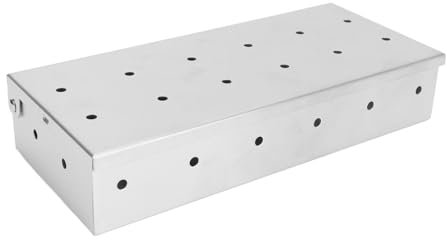 Stainless Steel Smoker Box Professional Rectangular Smokey BBQ Flavor Stainless Steel Smoke Box BBQ Grilling Accessories for Outdoor Camping