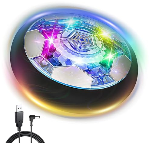 Balón de fútbol flotante, bola flotante para niños con luces LED, recargable Air Hover Soccer Ball interior cumpleaños Navidad regalos para niños niñas juegos niños 3 4 5 6 7 8 9 10 años