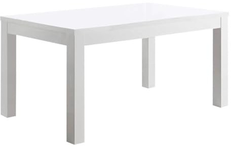AltoBuy DEYTON - Table Rectangulaire 138x80cm Laquée Blanc Brillant