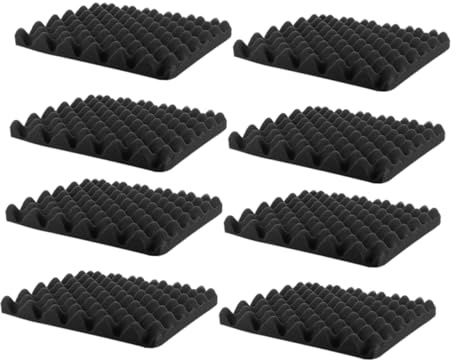 TOYANDONA 8pcs Self-adhesive Black Soundproof Cotton Wall Sound Insulation Panels for Bedroom and Recording Studio Enhanced Sound Absorbing and Soundproofing Pads