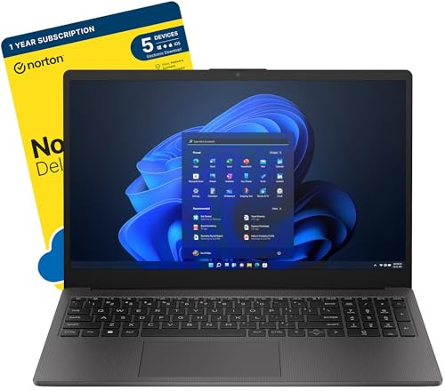 MESH Computers HP 255 G10 15.6-inch Full HD Laptop (AMD Ryzen 3 7330U, 16 GB RAM, 256 GB SSD, Wi-Fi 6, Windows 11 Home) includes FREE Norton 360 Deluxe Anti Virus